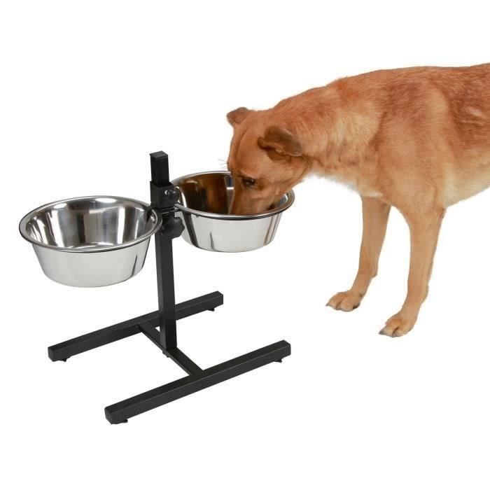 KERBL Dog Food Bar with 2x1800ml Bowls and PVC Base