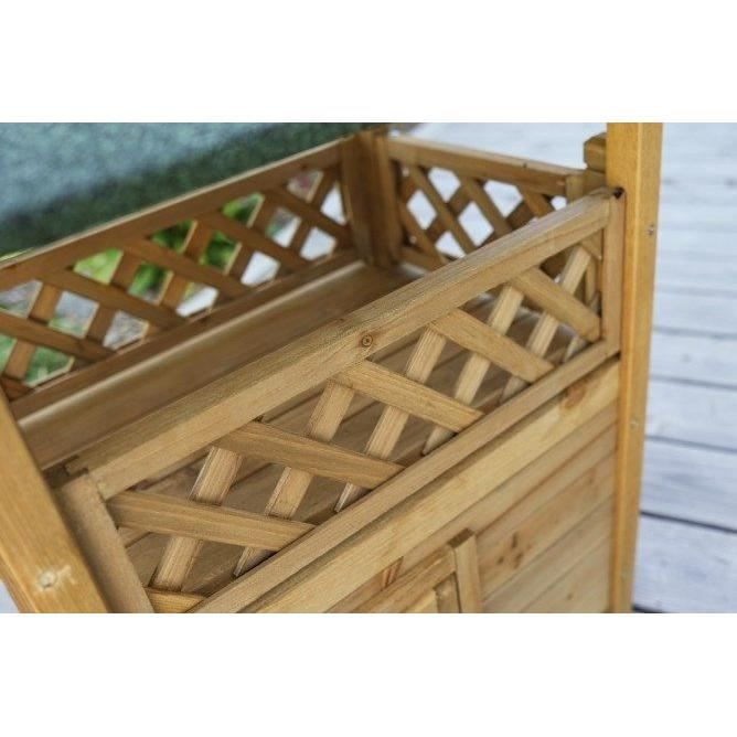 KERBL Lodge Cat House - Wood - Brown/Green - 77x50x73cm - For Small Cats