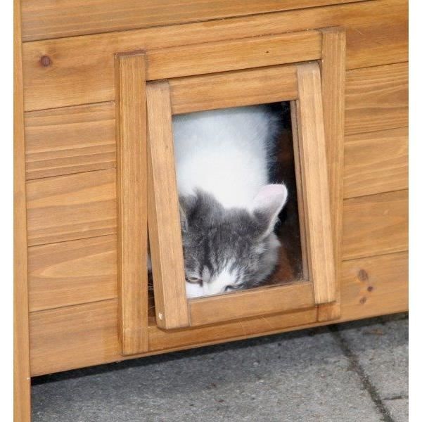 KERBL Lodge Cat House - Wood - Brown/Green - 77x50x73cm - For Small Cats