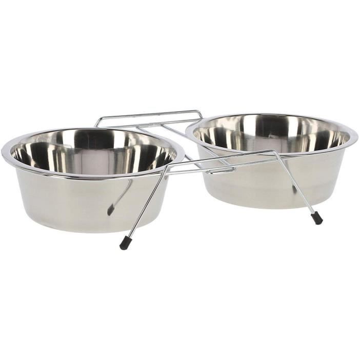 KERBL Double Bowl Holder 2x900ml for Dogs
