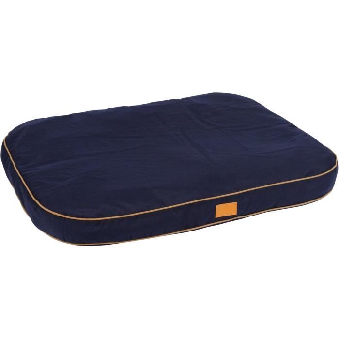 KERBL Cushion - Jerome - 80 x 60 x 6 cm - Dark Blue and Cognac