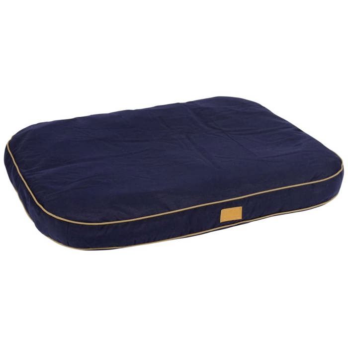 KERBL Cushion - Jerome - 80 x 60 x 6 cm - Dark Blue and Cognac