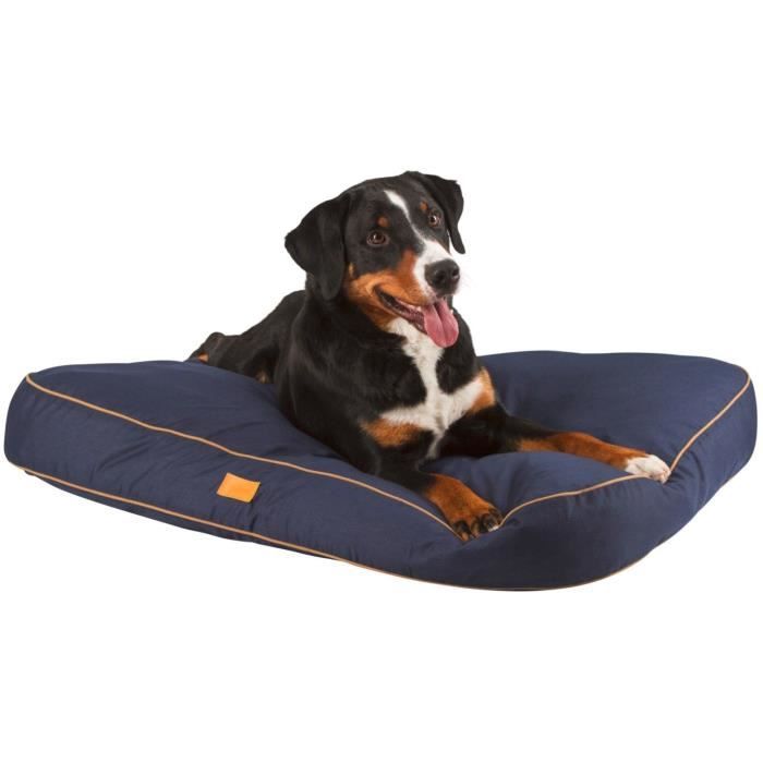 KERBL Cushion - Jerome - 100 x 70 x 11 cm - Dark Blue and Cognac