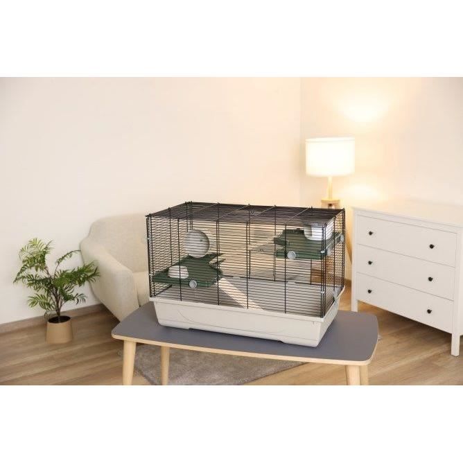 KERBL 3-Tier Cage for Small Rodents - 80 x 45 x 53 cm - FLAT NATURE