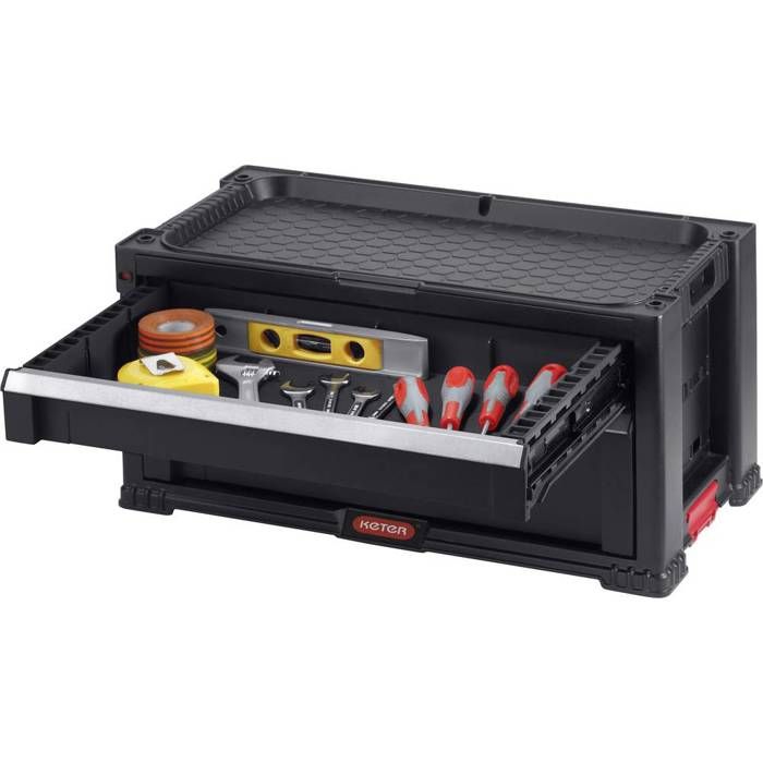 KETER Toolbox - 237790 - Empty - Black - Durable Construction