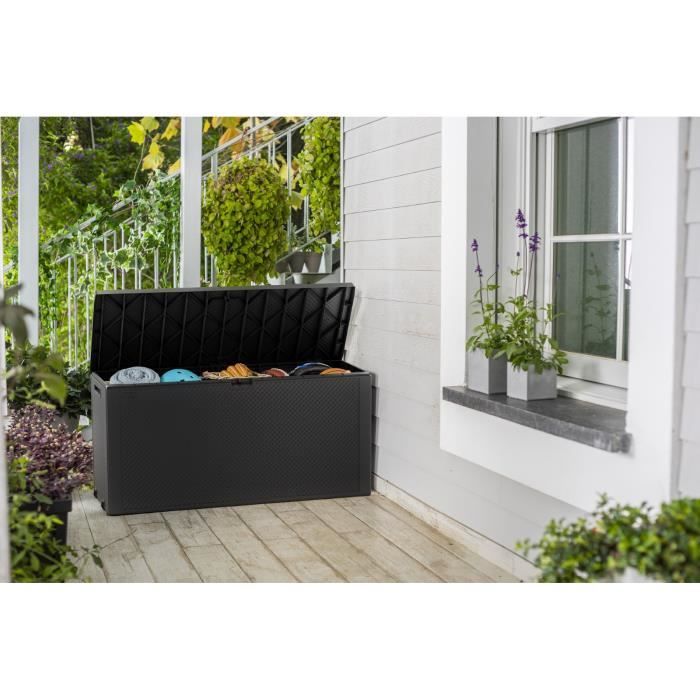 KETER 270 L Outdoor Resin Storage Box - Grey - Emily Garden Trunk