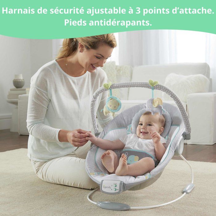 INGENUITY Baby Bouncer - Morrison, Removable Activity Toys, 8 Melodies