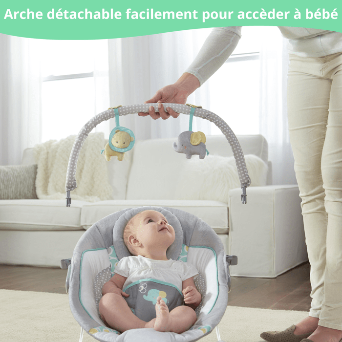 INGENUITY Baby Bouncer - Morrison, Removable Activity Toys, 8 Melodies