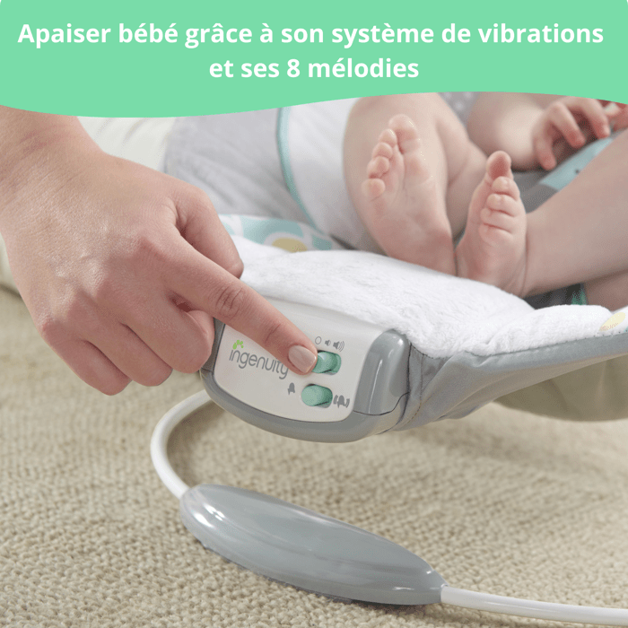 INGENUITY Baby Bouncer - Morrison, Removable Activity Toys, 8 Melodies