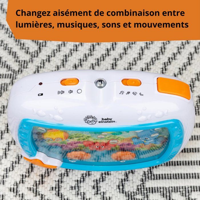 BABY EINSTEIN - Baby Night Light Ocean Dreams - Musical Aquarium & Ocean Sounds, Remote Control, Blue