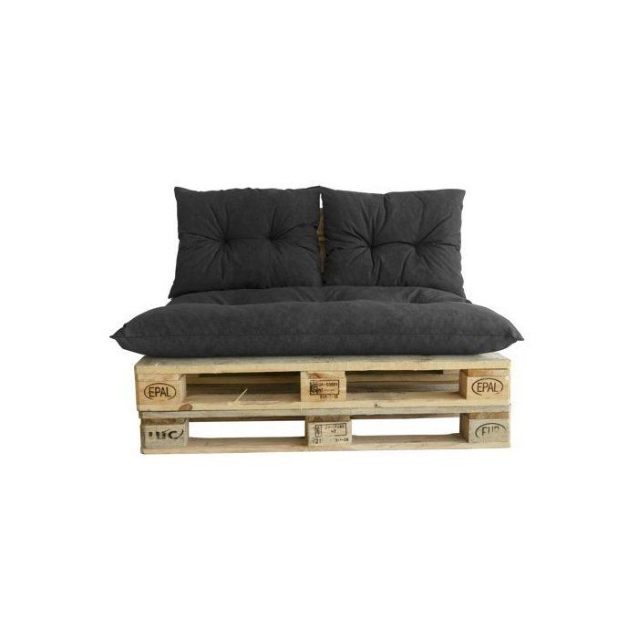 PRIVATE GARDEN Classic Pallet Kit - Slate Mattress + 2 Back Cushions