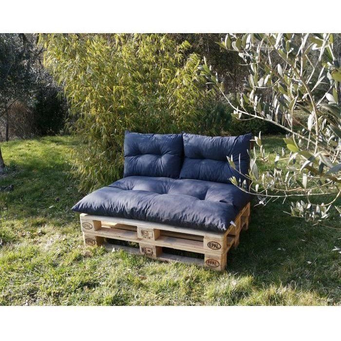 PRIVATE GARDEN Classic Pallet Kit - Slate Mattress + 2 Back Cushions