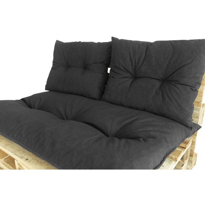 PRIVATE GARDEN Classic Pallet Kit - Slate Mattress + 2 Back Cushions