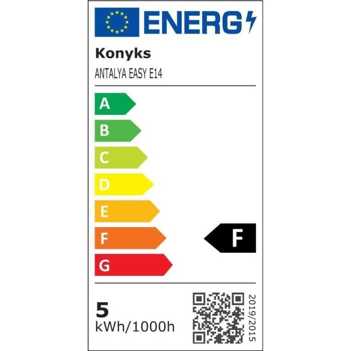 Konyks Antalya E14 Smart Bulbs, Wi-Fi + BT, Adjustable Colors, 5W - Dual Pack