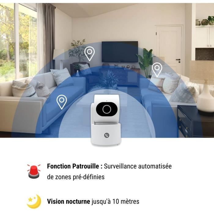 Caméra de surveillance - KONYKS - CAMINI CARE 2 - Intérieur - Wifi avec sirene et bouton d'appel vidéo