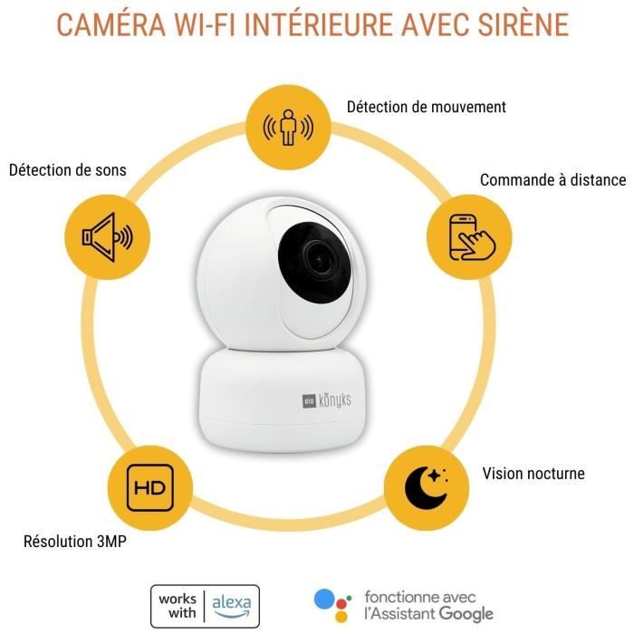 KONYKS Surveillance Camera - CAMINI 2 - Indoor - Motorized - WiFi - Motion Detection