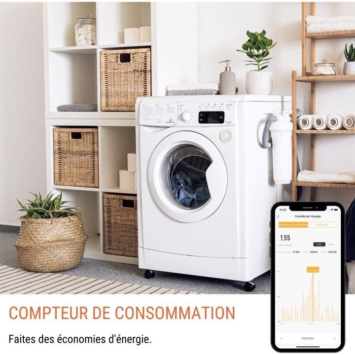 KONYKS Priska FR Dual Pack Smart Sockets, Wi-Fi and Bluetooth, 16 A, Energy Monitoring