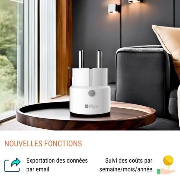 KONYKS Mini Smart Plug - Priska Max Black FR - Wi-Fi + BT - 16A - White