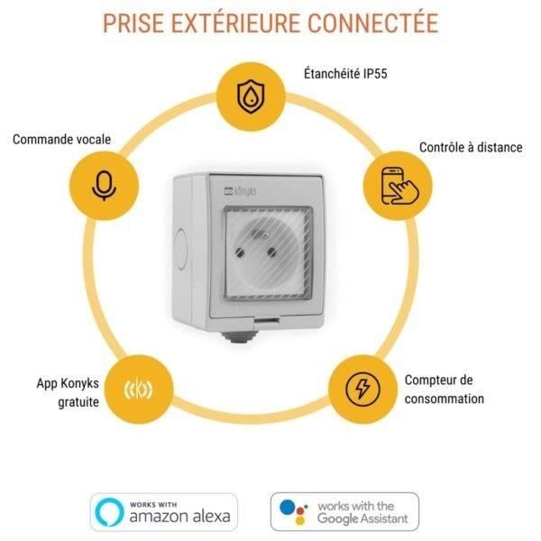 KONYKS Outdoor Socket - Pluviose FR - Wi-Fi - White