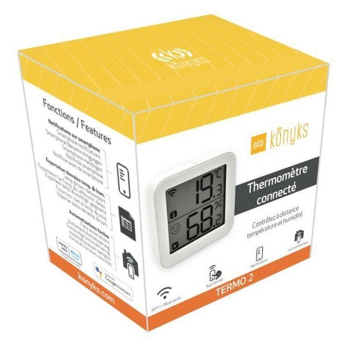 KONYKS Thermometer and Hygrometer - Termo 2 - Wi-Fi - Indoor - Large Display
