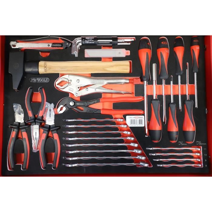 KS TOOLS Module - 2-Drawer Tool Set - 184 Pieces - For Tool Trolley - 714.0184