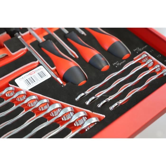 KS TOOLS Module - 2-Drawer Tool Set - 184 Pieces - For Tool Trolley - 714.0184