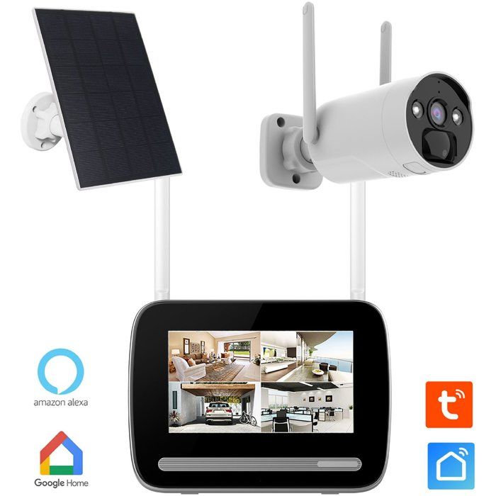 KYF 7" Screen Kit with 4MP ULTRA HD Recorder - Rechargeable Camera + Solar Panel