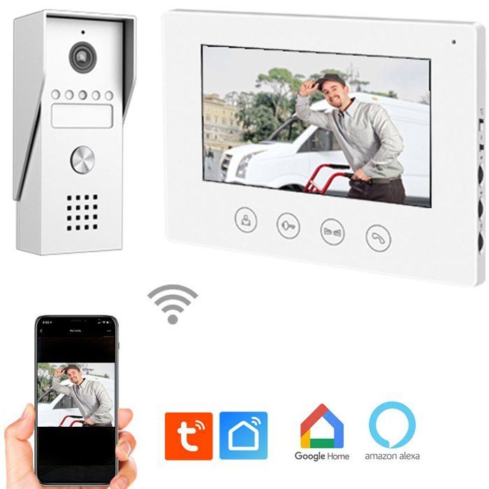 KYF Video Door Entry System - 7" Touchscreen - Wired - Wi-Fi Connected