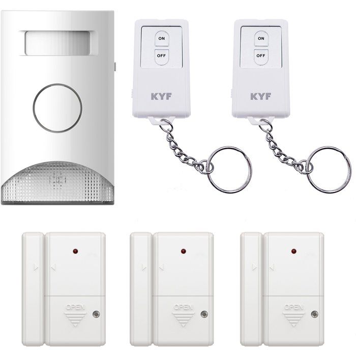 Expandable Alarm Kit with Motion Detection - KYF - 434MHz - Warning Light - 3 Sensors + 2 Remote Controls