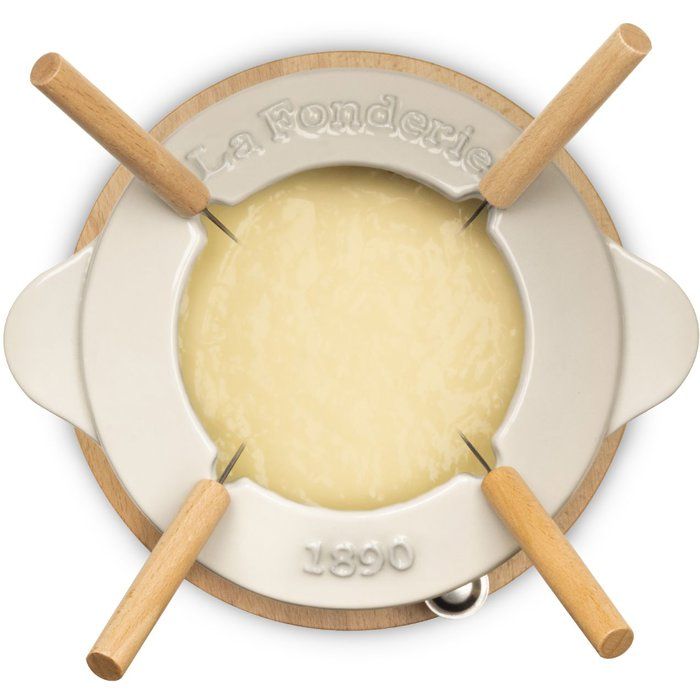 LA FONDERIE 1890 Fondue Pot - MONT JOLY - 1.2 L - Serves 4 - Beige - Enameled Cast Iron