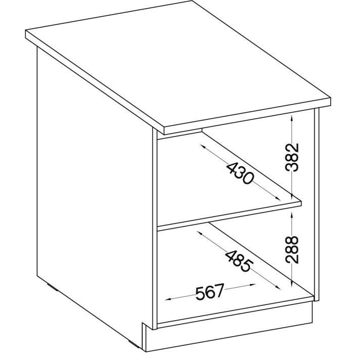 Low Cabinet 2 Hinged Doors Matt Gray L60 x D51.6 x H85 cm LASSEN