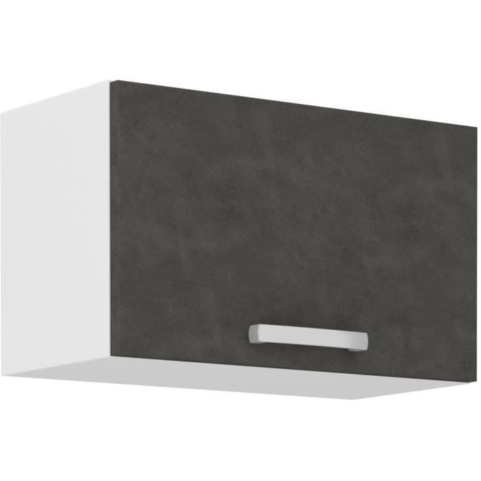 Tilting Door Hood - Matt Gray - L 60 x D 31.6 x H 36 cm