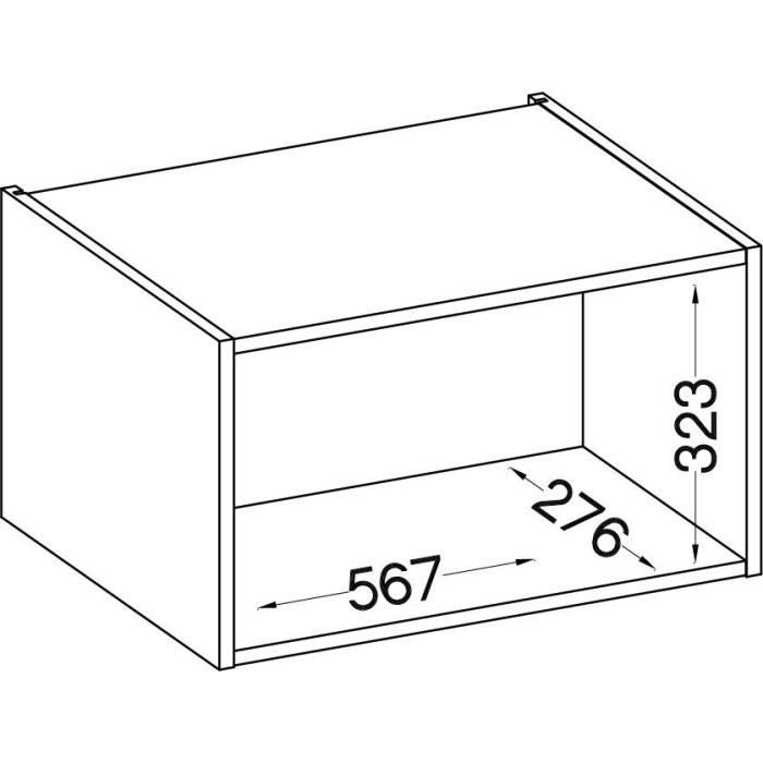 Tilting Door Hood - Matt Gray - L 60 x D 31.6 x H 36 cm