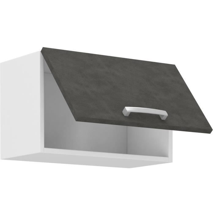 Tilting Door Hood - Matt Gray - L 60 x D 31.6 x H 36 cm