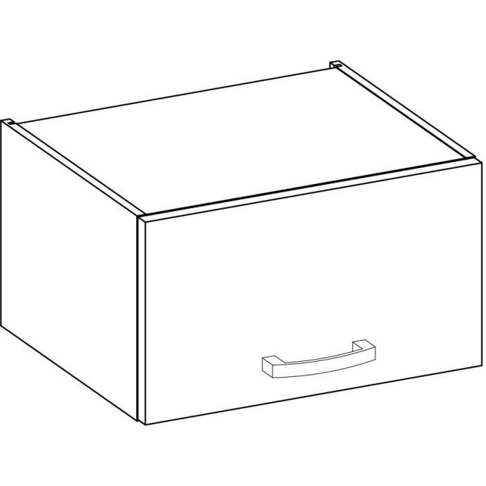 Tilting Door Hood - Matt Gray - L 60 x D 31.6 x H 36 cm