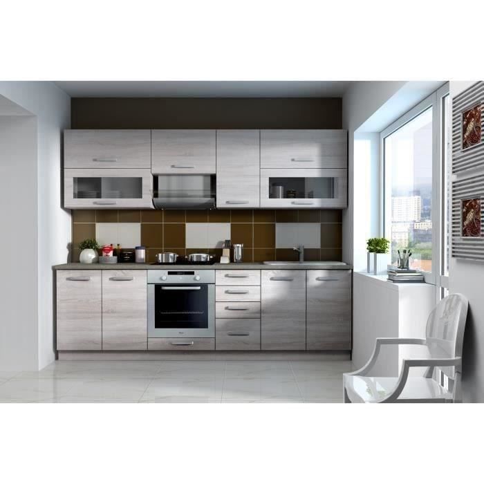 Low Cabinet - 4 Drawers with Worktop - Sonoma Chene Decor - L40 x D51.6 x H85 cm - LASSEN