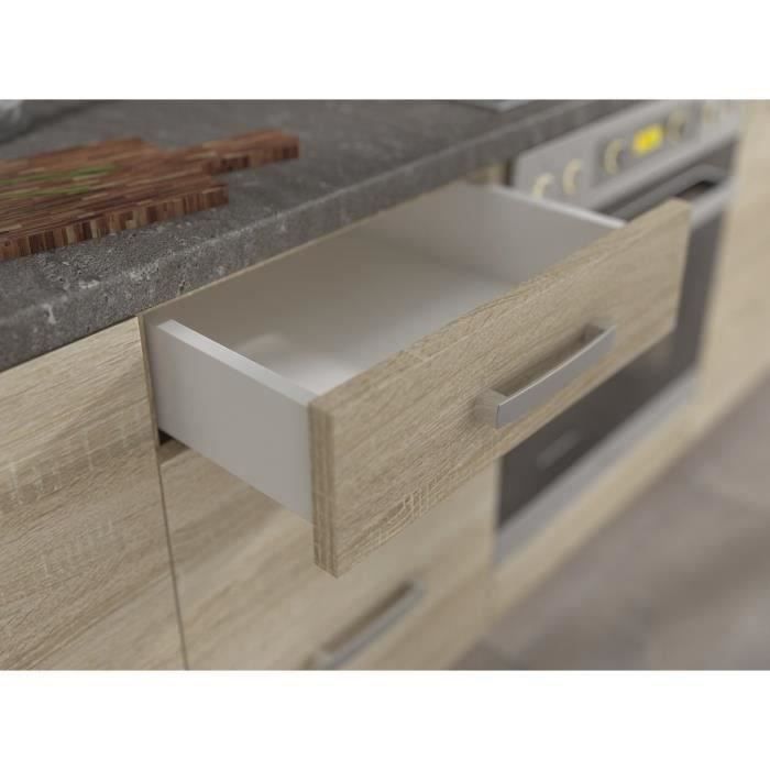 Low Cabinet - 4 Drawers with Worktop - Sonoma Chene Decor - L40 x D51.6 x H85 cm - LASSEN