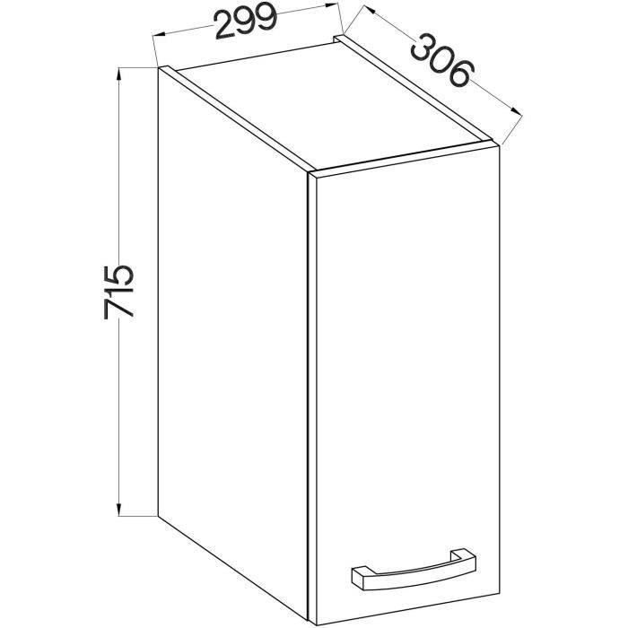 High Cabinet with 1 Hinged Door - Sonoma Oak Decor - L 30 x D 31.6 x H 72 cm - lassen