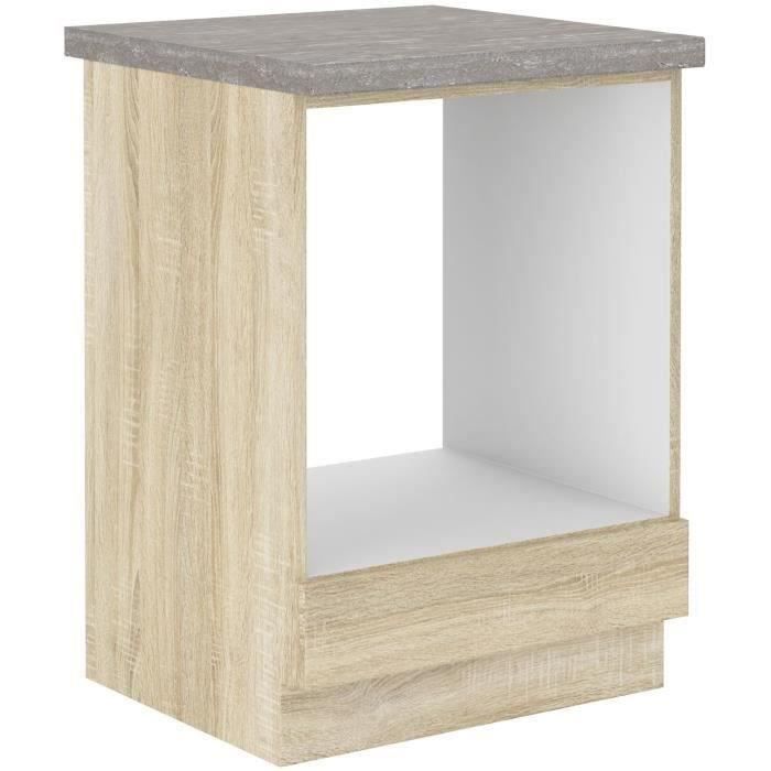 Low Furniture Built-In Oven Worktop Sonoma Oak L60 x D51.6 x H85 cm LASSEN