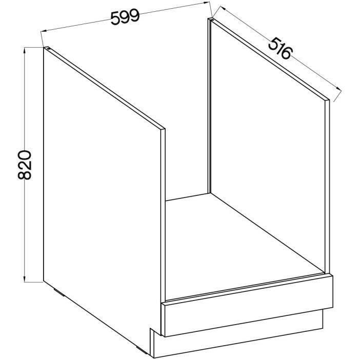 Low Furniture Built-In Oven Worktop Sonoma Oak L60 x D51.6 x H85 cm LASSEN
