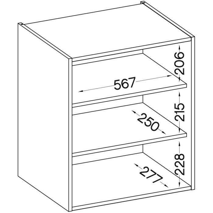 High Cabinet - Sonoma Oak Decor - L 60 cm x D 31.6 x H 72 cm