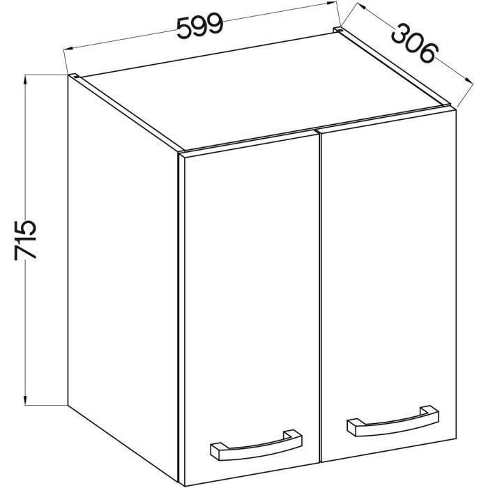 High Cabinet - Sonoma Oak Decor - L 60 cm x D 31.6 x H 72 cm
