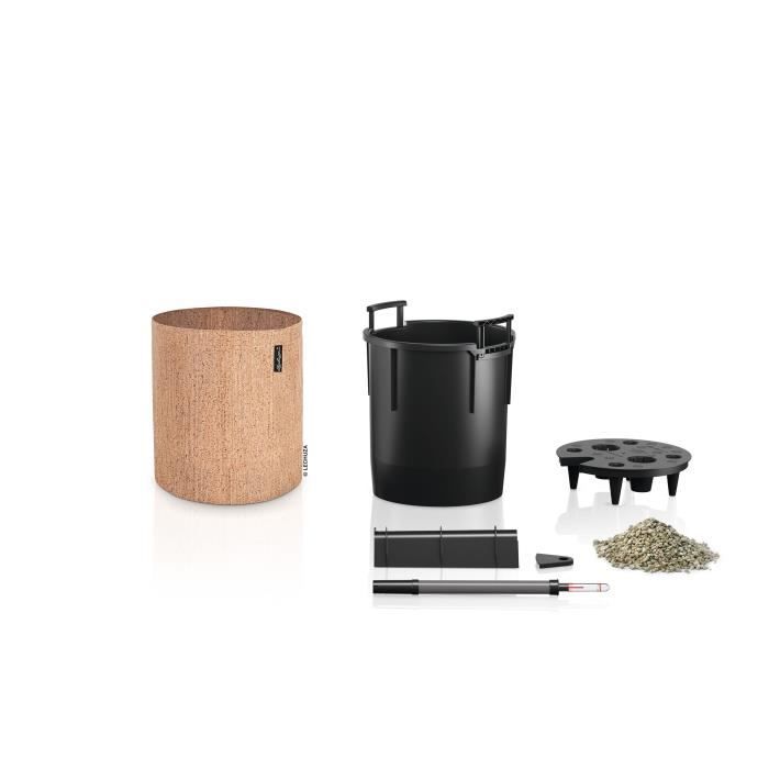 LECHUZA Pot de fleurs TRENDCOVER 32 Cork ALL-IN-ONE - Ø 32 × 33 cm - Naturel clair 441317