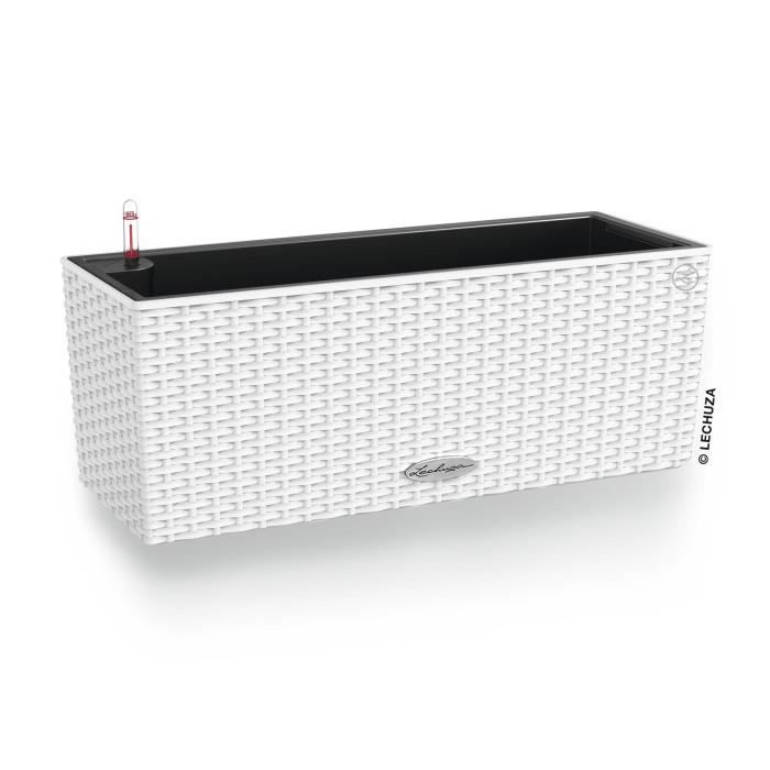 LECHUZA Cottage Balcony Planter 50 - White - 44x33 cm - With water reservoir