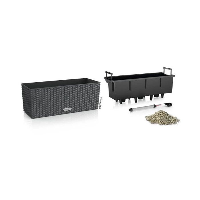 LECHUZA Planters - Balconera Cottage 50 50 x 19 x 19 cm - Complete Kit - Granite