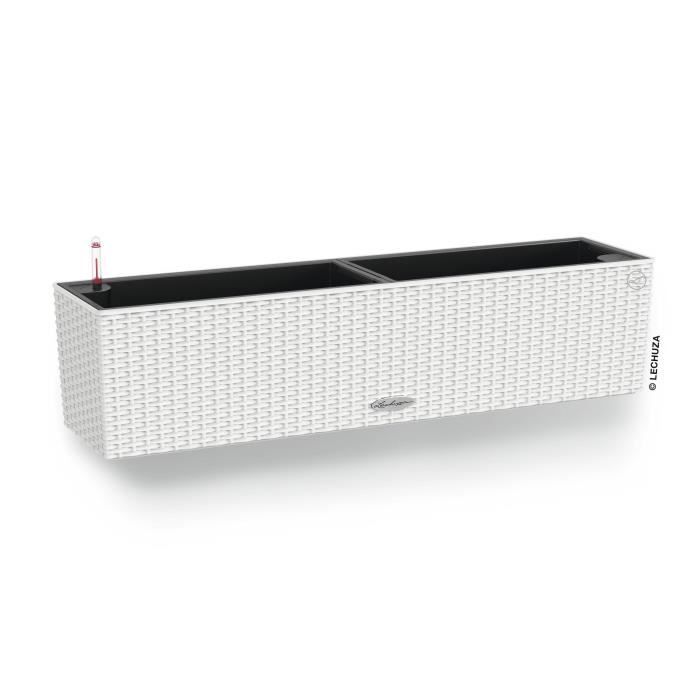 LECHUZA Jardiniere - Balconera cottage 80 - 79 x 19 x 19 cm - 12 L - Complete kit - White