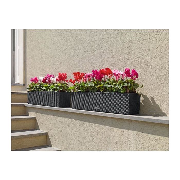 LECHUZA Jardiniere BALCONERA Cottage 80 ALL-IN-ONE Granit