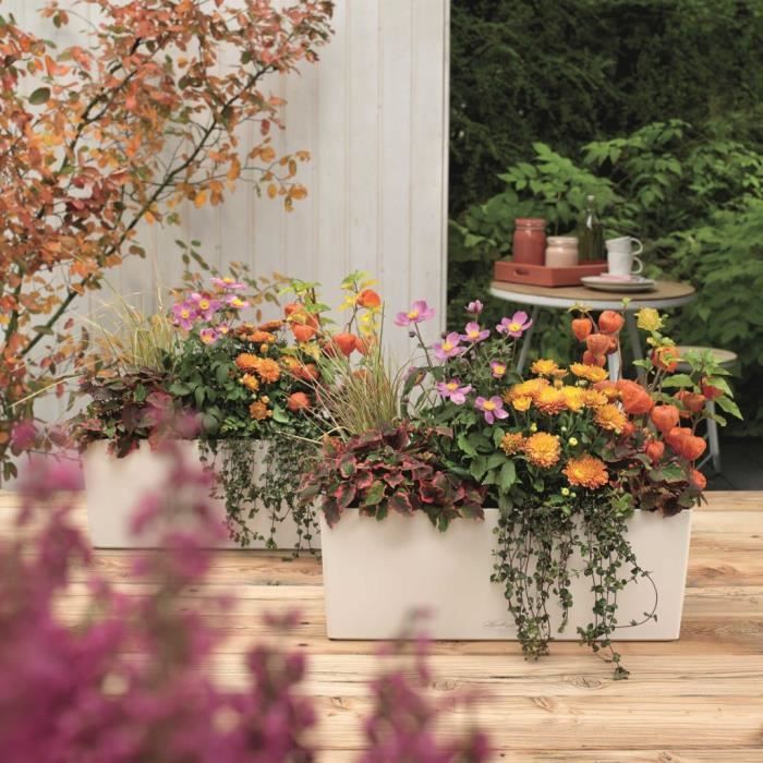 LECHUZA Balcony Planter Color 50 ALL-IN-ONE White 15670