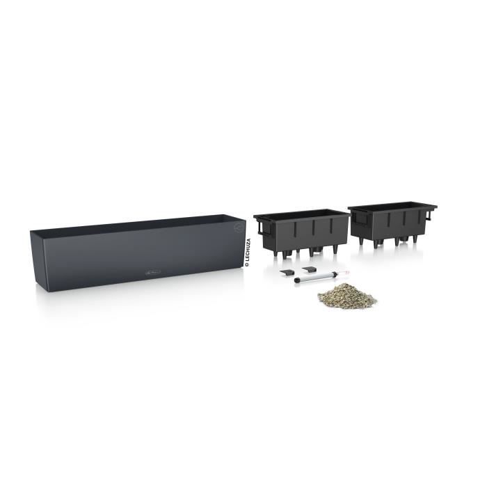 LECHUZA Balcony Planter Color 80 ALL-IN-ONE Slate 15683