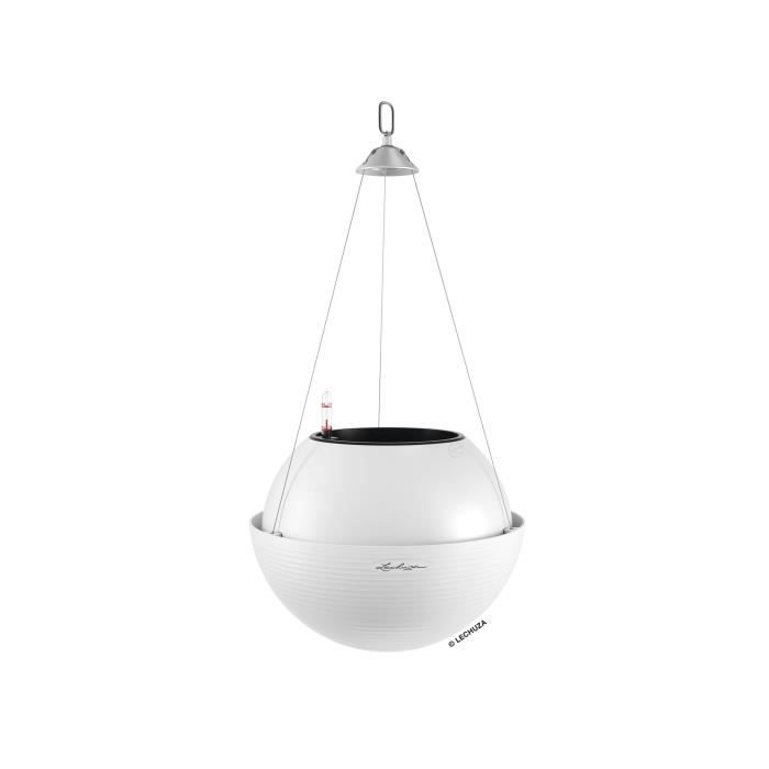 LECHUZA Hanging Planter BOLA Color 32 ALL-IN-ONE - Ø 32 × 25 cm - White 443305